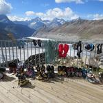 wir sind nicht die einzigen die heute die Monte Rosa Hütte besuchen, und übernachten werden