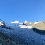 Blick auf Liskamm, Castor, Pollux und Breithorn