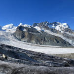 super schönes Breitbildfoto. Monte Rosa mit Dufourspitze, Liskamm, Castor und Pollux, Breithorn, Klein Matterhorn und Matterhor