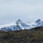 lezter Blick zurück zum unverkennbaren Nordend und die Dufourspitze