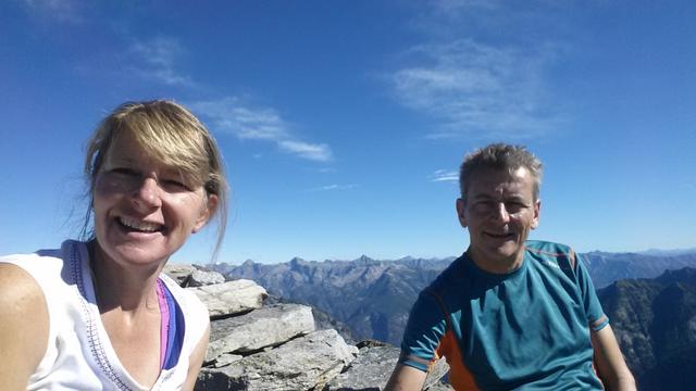 Erinnerungsfoto aufgenommen auf dem Pizzo Bombögn