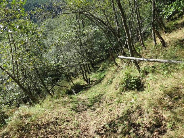 steil geht es über den zickzack Weg abwärts nach Corciàn 1460 m.ü.M.