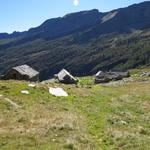 ...und steigen steil oft weglos, ins Valle di Vergeletto zur Alpe di Porcaresc 1796 m.ü.M. ab