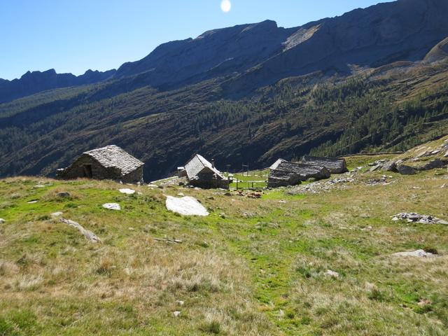 ...und steigen steil oft weglos, ins Valle di Vergeletto zur Alpe di Porcaresc 1796 m.ü.M. ab