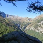 kurz nach dem Couloir, hat man bei einem kleinen Aussichtspunkt, eine schöne Aussicht auf den Passo della Cavegna