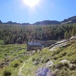 ...um danach auf die Terrasse der Alpe d'Arena...