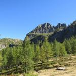 von der Alp Pièi Bachei ist der Pilone gut ersichtlich. Auf diesem Berg standen wir auch schon