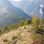 mit Blick auf die Capanna Alpe Salei, verlassen wir den Pizzo Zucchero