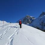 wir biegen im markierten Grotzli Trail ein