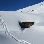 ein kurzer Abstecher zur tief verschneiten Alp Siedlung Hinter Fürren 1831 m.ü.M.