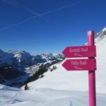 auf der Fürenalp sind zwei Schneeschuhtrails ausgesteckt. Der Grotzli- und der Titlis Trail