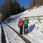 bei der heutigen Schneeschuhtour ist auch Alessandro dabei