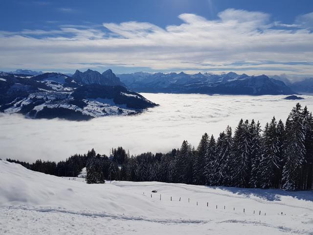 tief unter uns das Nebelmeer. Einfach schön