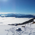 sehr schönes Breitbildfoto mit Blick in die Alpen