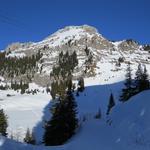 Blick von der Mittelstation Chrindi hinauf zum Stockhorn. Dort oben sind wir auch schon hinaufgewandert