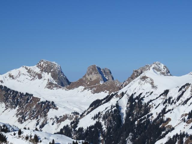 Blick zum Gantrisch, Leiterenpass (den haben wir auch schon besucht) und Nüneneflue