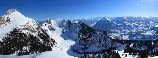 sehr schönes Breitbildfoto mit Stockhorn, Hinterstockensee und Niesenkette