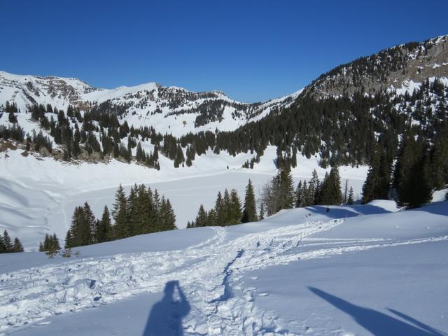 einfach traumhaft. Es geht nun leicht abwärts bis zum Oberstockensee