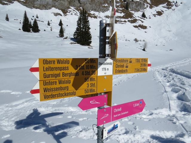 beim Wegweiser auf der Oberstockenalp 1776 m.ü.M.