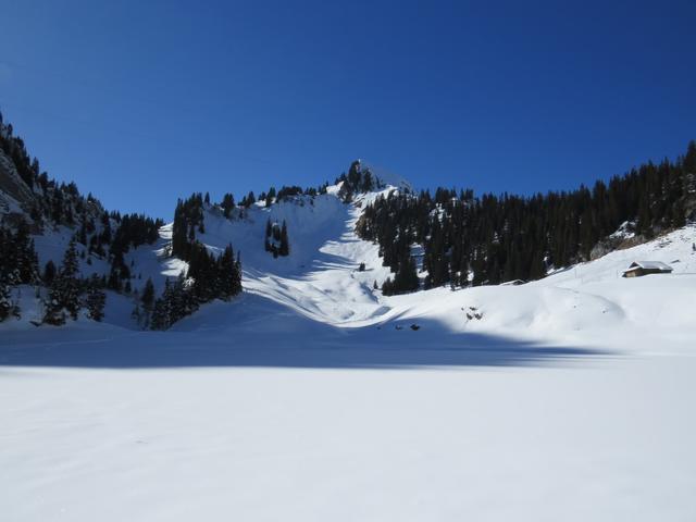 auf dem Hinterstockensee 1574 m.ü.M. schauen wir nochmals hinauf zum Cheibehore