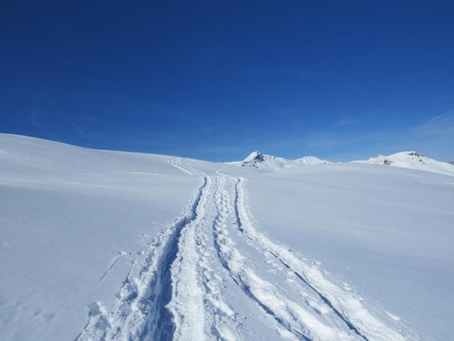 wir umgehen nun die Anhöhe Punkt 2158 m.ü.M. rechts herum