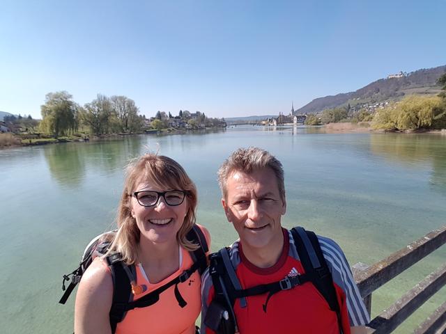 Erinnerungsfoto auf dem Steg der Insel Werd