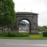 Bogen zu Ehren des Kaisers Augustus an der Strasse zur Porta Praetoria, dem Hauptzugang zur römischen Stadt Aosta