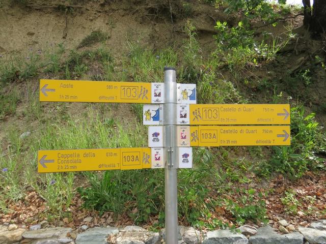 diese Markierungen werden und bis Pont-Saint-Martin begleiten