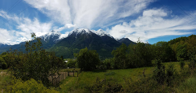 Blick zu Grande Roise, Becca de Salé und Mont Emilius