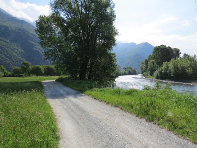 ...und neben dem Fluss, wandern wir nun auf der letzten Etappe in der Region Valle d'Aosta