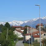 in Roppolo schauen wir zurück und bestaunen die noch tief verschneiten Alpen