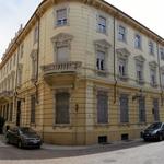 schönes Breitbildfoto der Altstadt von Vercelli