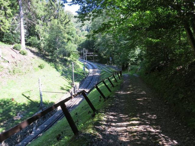 wir bleiben auf der rechten Seite des Bahntrasse...