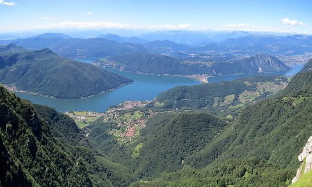 vom Monte Generoso blickt man fast auf den ganzen Lago di Lugano