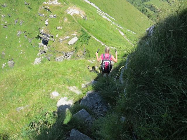 wir befinden uns auf dem Verbindungsgrat zwischen Monte Generoso und den Baraghetto