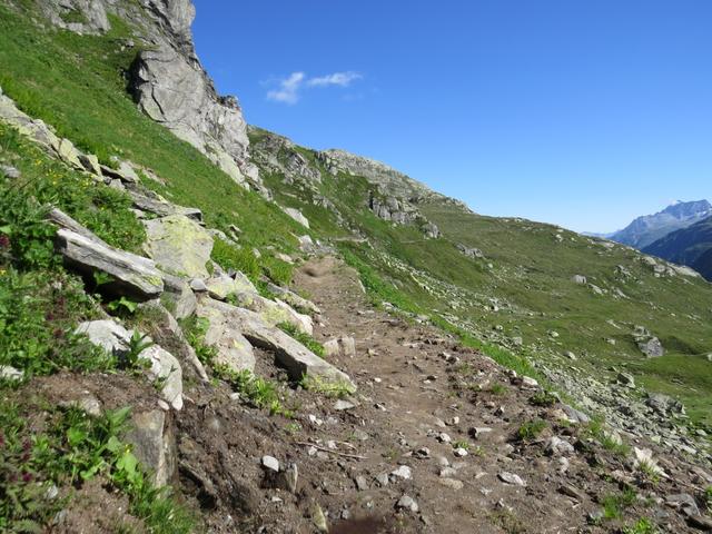 der Wanderweg führt uns zuerst den Höhenkurven nach...