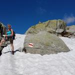 auf dem Weg zum  Lago d'Orsirora müssen wir immer wieder Altschneefelder überqueren