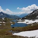 Blick von der Gatscholalücke zu den Laghi della Valletta. See Nummer 3. und 4.