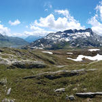 Breitbildfoto aufgenommen bei Punkt 2433 m.ü.M. mit Blick auf Pizzo Centrale und Pizzo Lucendro