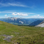 sehr schönes Breitbildfoto. Stätzer Horn, Lenzerheide, Rothorn, Landwassertal und Piz Toissa