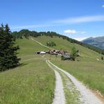 bei der Weggabelung Punkt 1900 m.ü.M. wandern wir geradeaus weiter...