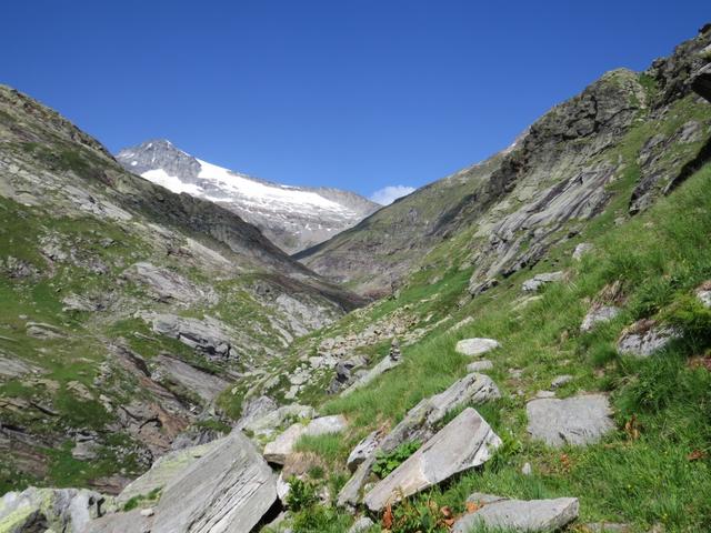 Blick ins Talende mit dem Adula oder auf Deutsch Rheinwaldhorn