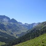 Blick in das Talende des Val Ferret. Bedingt durch seine abgeschiedene Lage bis Anfang des 20.Jhr. wenig bekannt