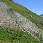 ...Richtung Grand Col Ferret. Bei Nässe oder Schnee könnten hier einzelne Passagen heikel sein