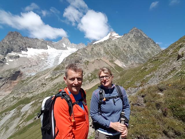 Erinnerungsfoto aufgenommen kurz nach dem Petit Col Ferret