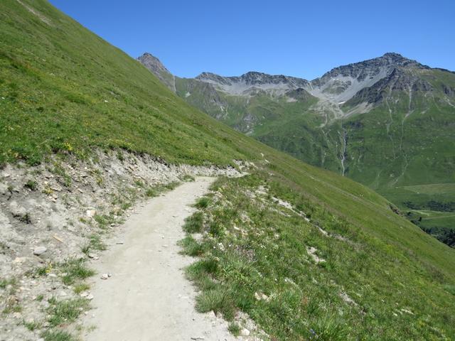 weiter auf einem einfachen Wanderweg bleibend, verlieren wir bequem an Höhe