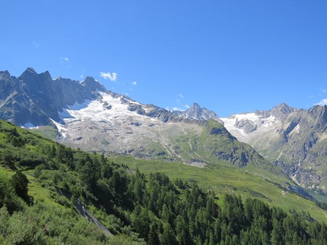 was für eine traumhafte Aussicht! Aiguille de Triolet, Mont Dolent, Aiguilles Rouges du Dolent und Tour Noir