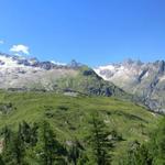 gigantisches Breitbildfoto mit Blick in die Berge und ins Val Ferret