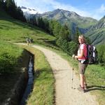 auf dem Col de la Forclaz biegen wir links in das Val de Trient hinein