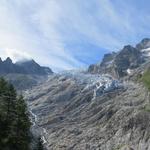 die Sicht auf den Trientgletscher wird immer schöner